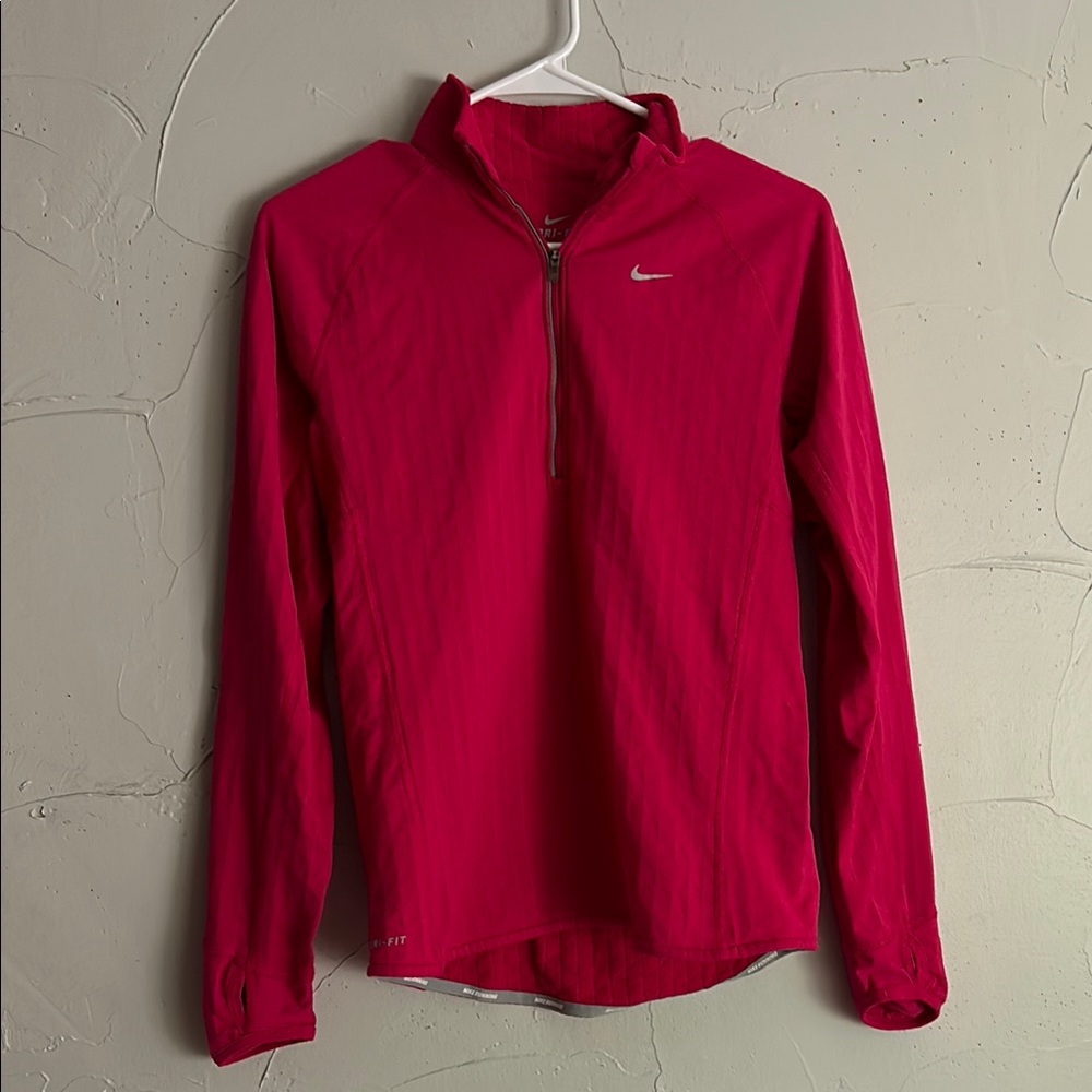 Nike Fuchsia Half-Zip Dri-Fit Running Pullover Sweatshirt